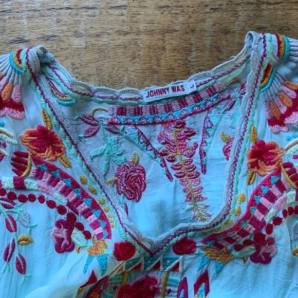 Johnny Was Boho Cleopatra Asymmetrical Tunic top - Picture 4 of 5